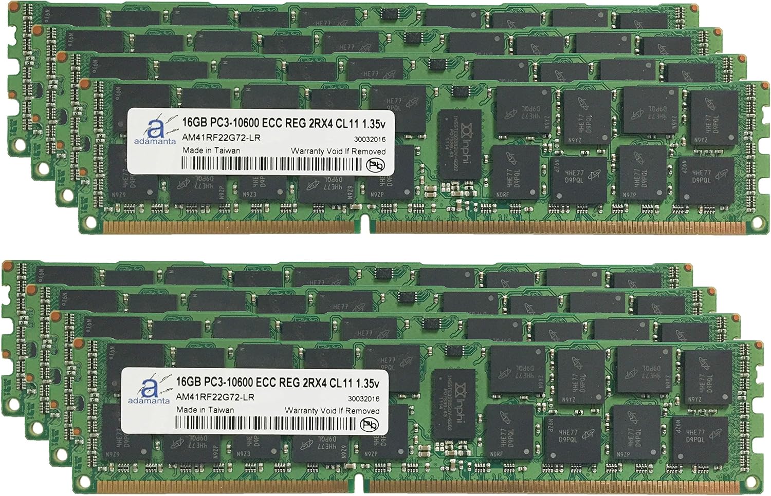 Adamanta 128GB (8x16GB) Server Memory Upgrade for Dell PowerEdge R515 DDR3 1333Mhz PC3-10600 ECC Registered 2Rx4 CL9 1.35v