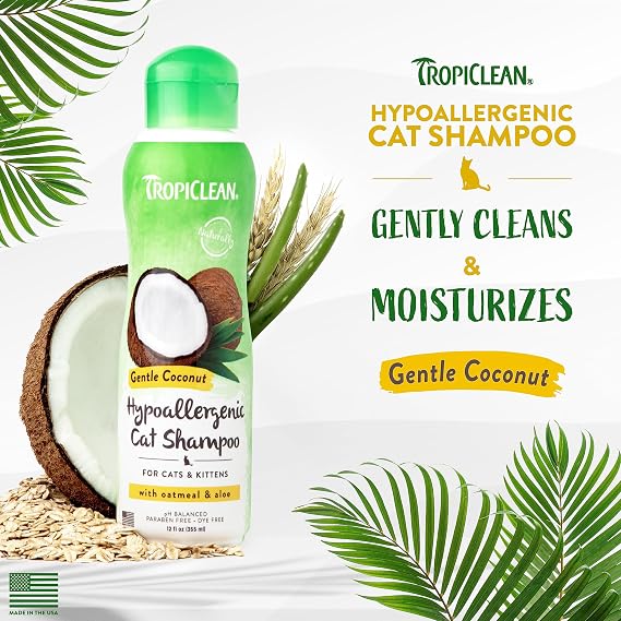 TropiClean Gentle Kitten & Cat Shampoo, 12oz
