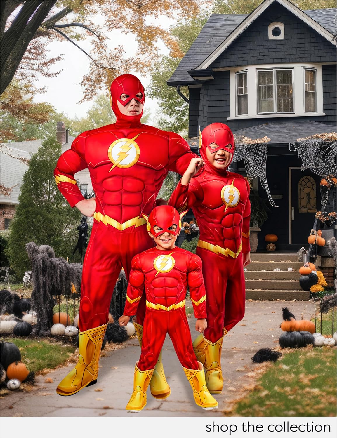 Rubies Men's Deluxe The Flash Costume Padded Jumpsuit and Headpiece - Image 6