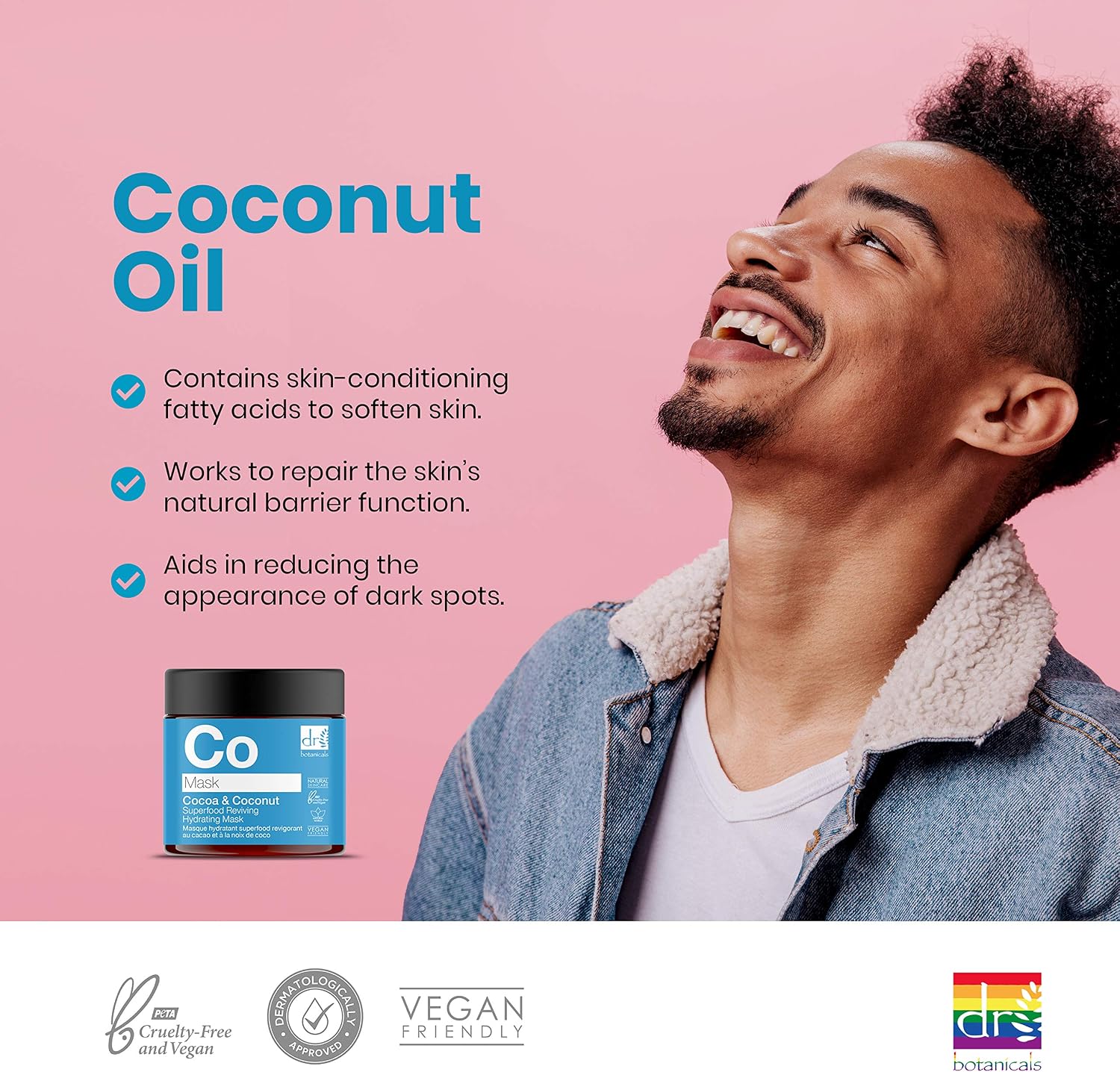 Dr Botanicals Cocoa & Coconut Superfood Reviving Hydrating Mask 60ml, blue - Image 4