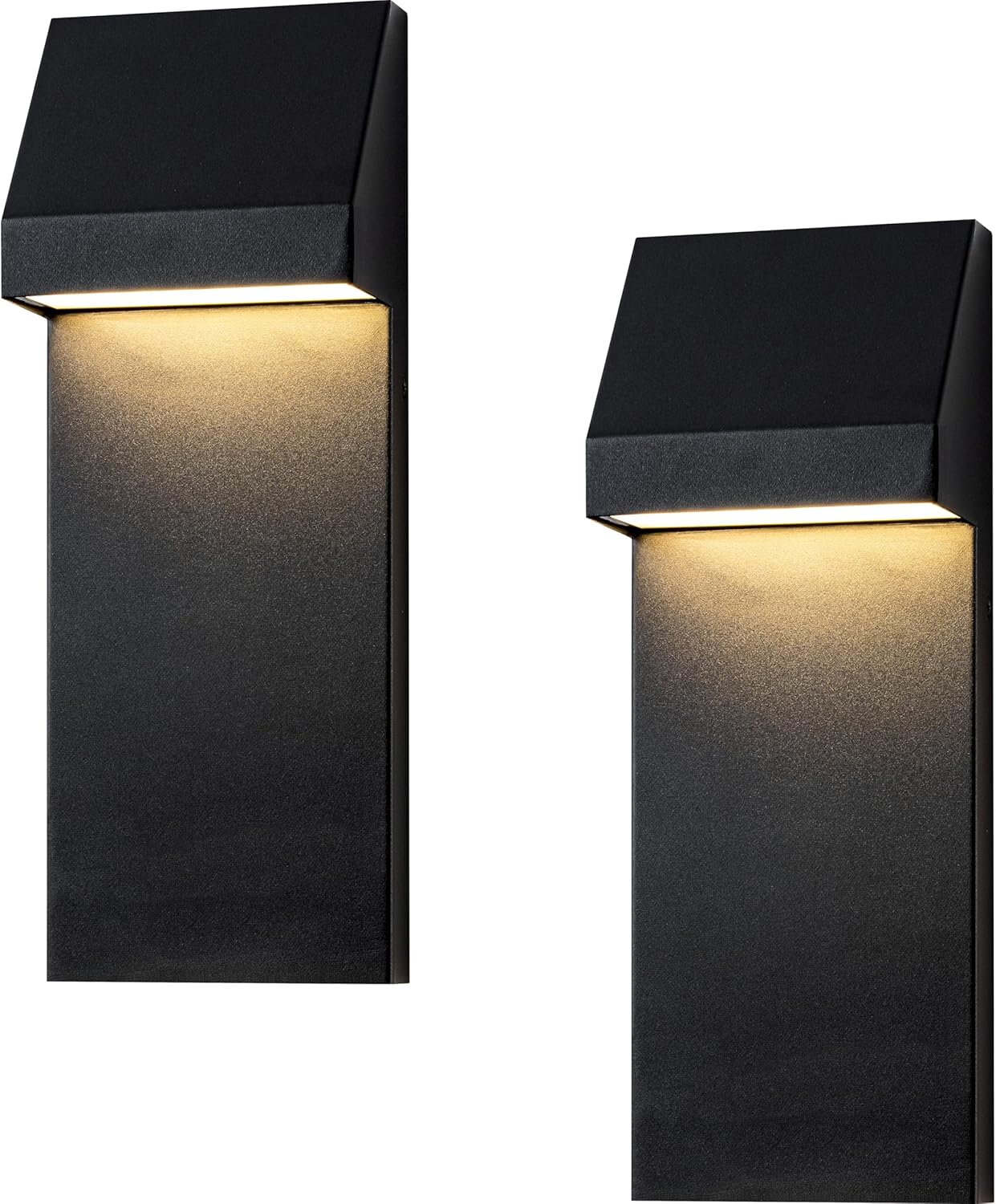 Modern LED Outdoor Wall Sconce Twins Integrated LED Outdoor Wall Mount,Anti Rust Textured Black Suit for Wet Locations and All Rooms,Easily Installed in Any Direction.Bulb Included.