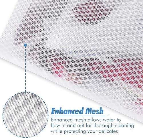 Miniatura 2 de Bolsas de malla para ropa delicada, bolsas de lencería duraderas para lavar prendas delicadas con protector elástico de cremallera, bolsa delicada