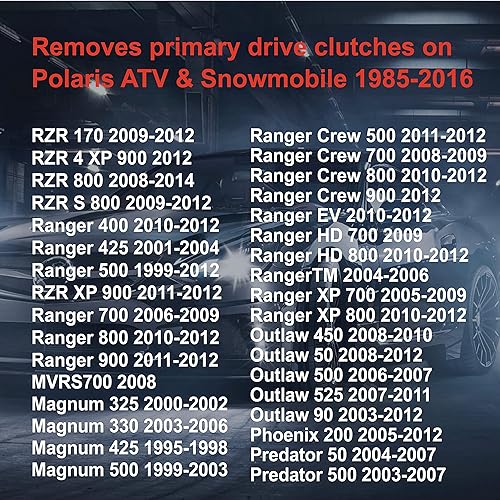Miniatura 4 de Juego de herramientas de extracción de embrague de accionamiento primario y secundario 2870903 2870506 Reemplazo para Polaris ATV