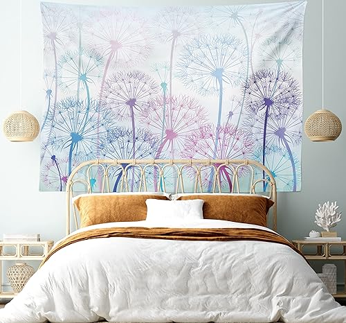 Miniatura 5 de Ambesonne Tapiz de diente de león, arreglo floral abstracto de acuarela con inspiraciones botánicas de la naturaleza, colgante de pared ancho para