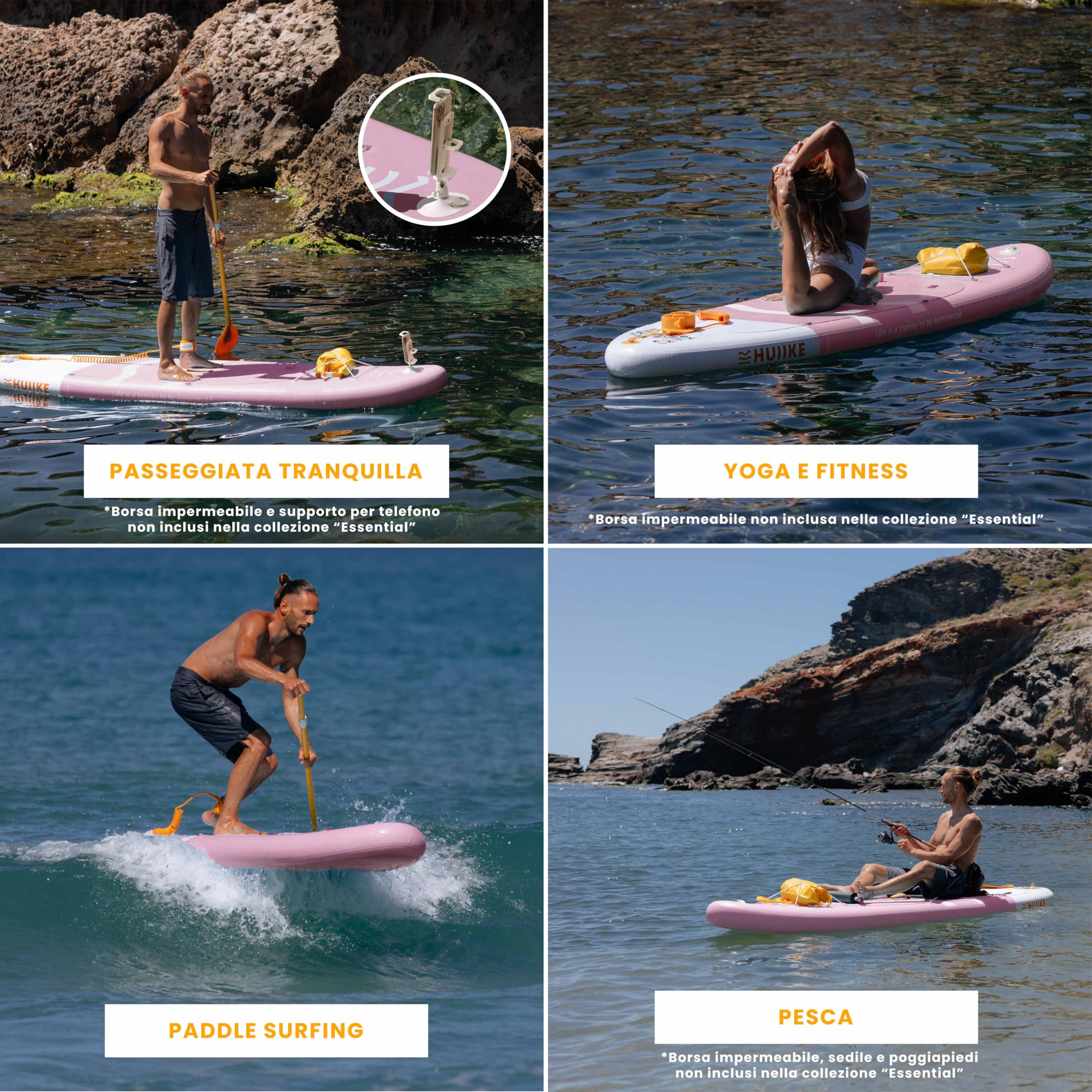 Tavola Sup Gonfiabile Adulti con Accessori Premium - HUIIKE | Stand Up Paddle Board Gonfiabile con Grande Stabilità | Tavola da Sup | Tavole Gonfiabili 2 Posti