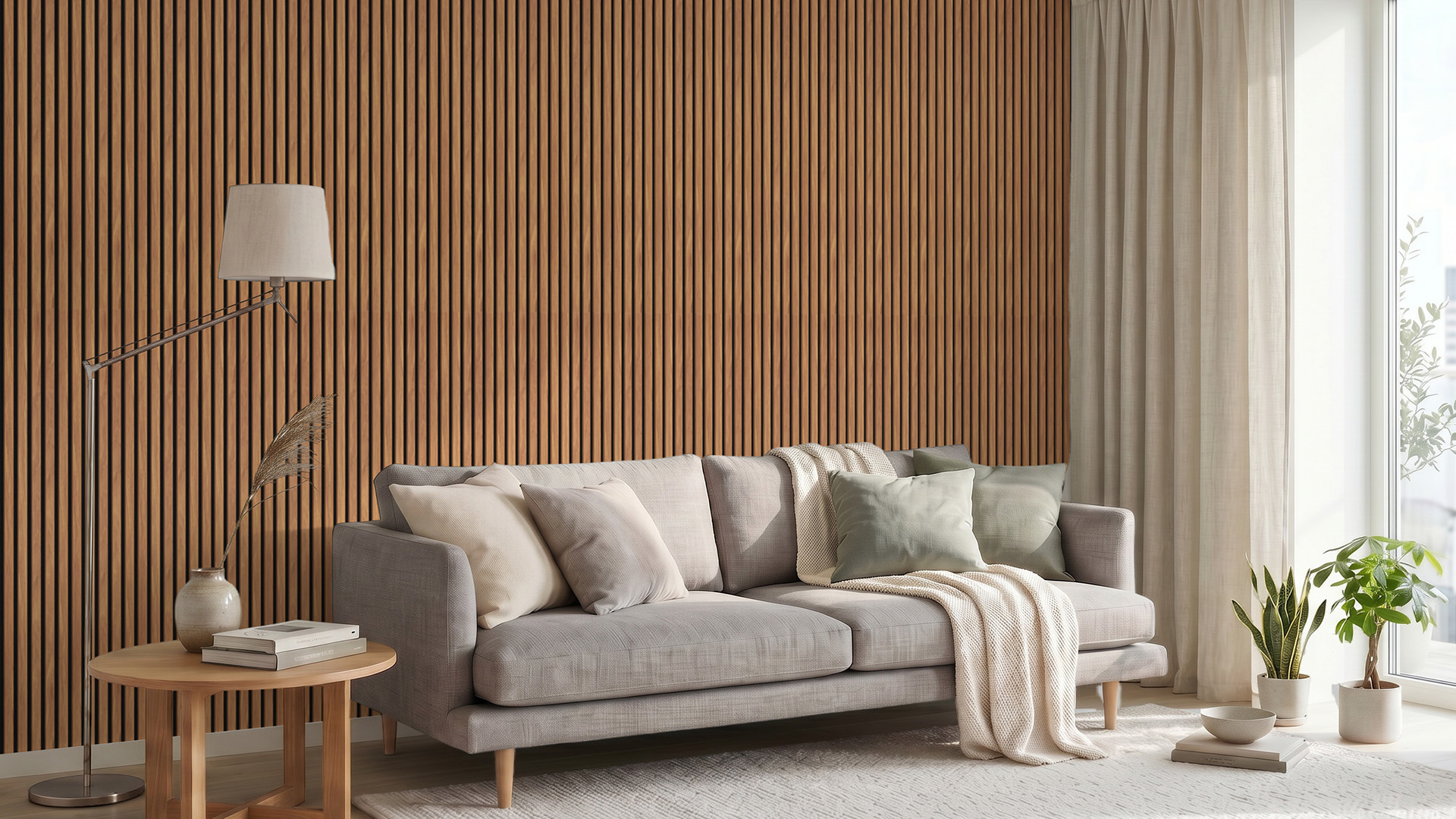 Image of TONOR Wood Slat Acoustic Panels for Wall, 4 Pack 47.2 inch x 23.6 inch(30.94ft虏)