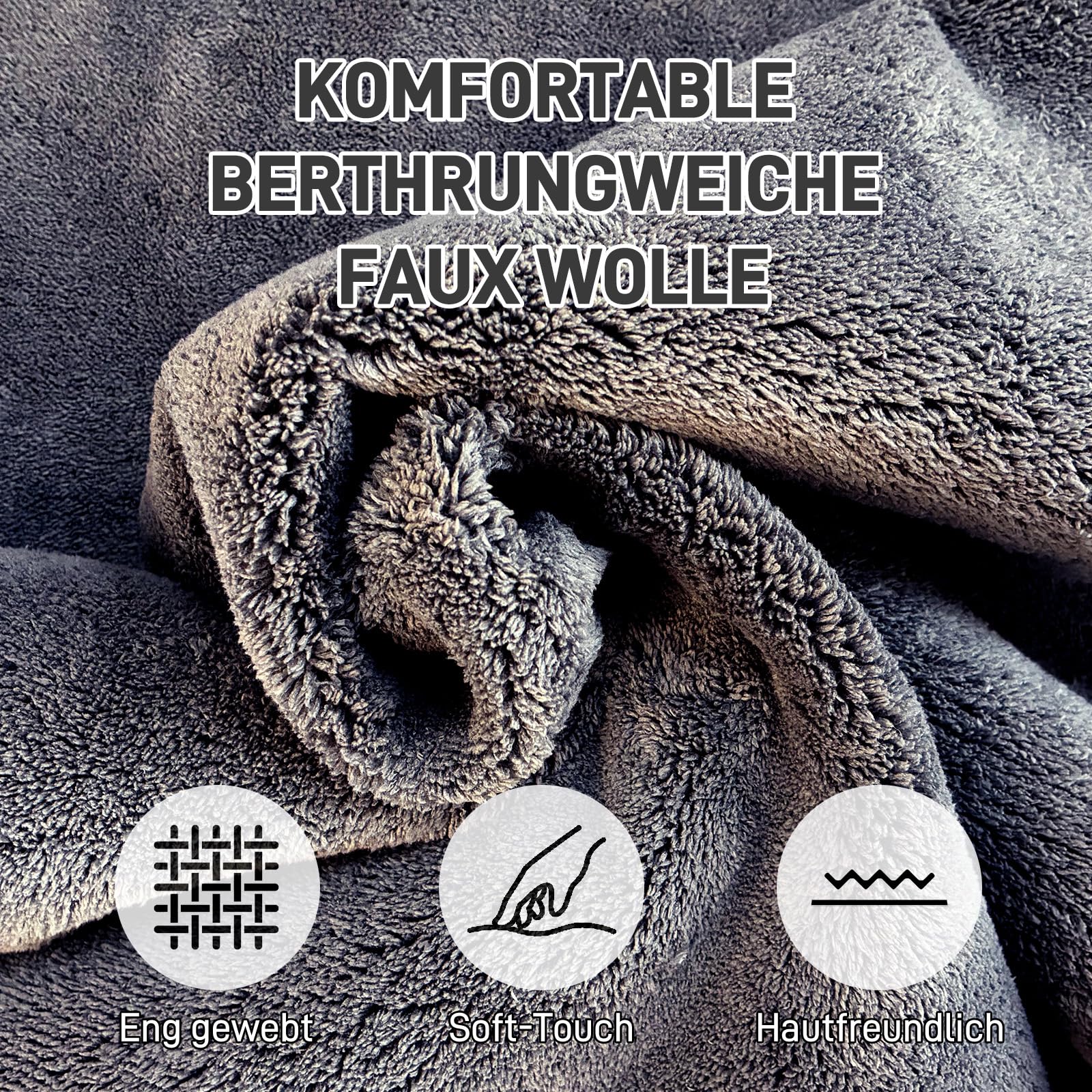 Flacher Kurzflor Teppich Anthrazit 240x340 (ca. 0,5 cm) – Waschbar & rutschfest mit TPE – Leicht, weich & ideal für Saugroboter & Alltag