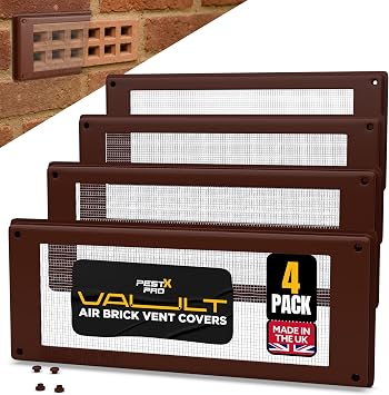 Vault Air Brick Covers 254x102mm, Brown, 4 Pack