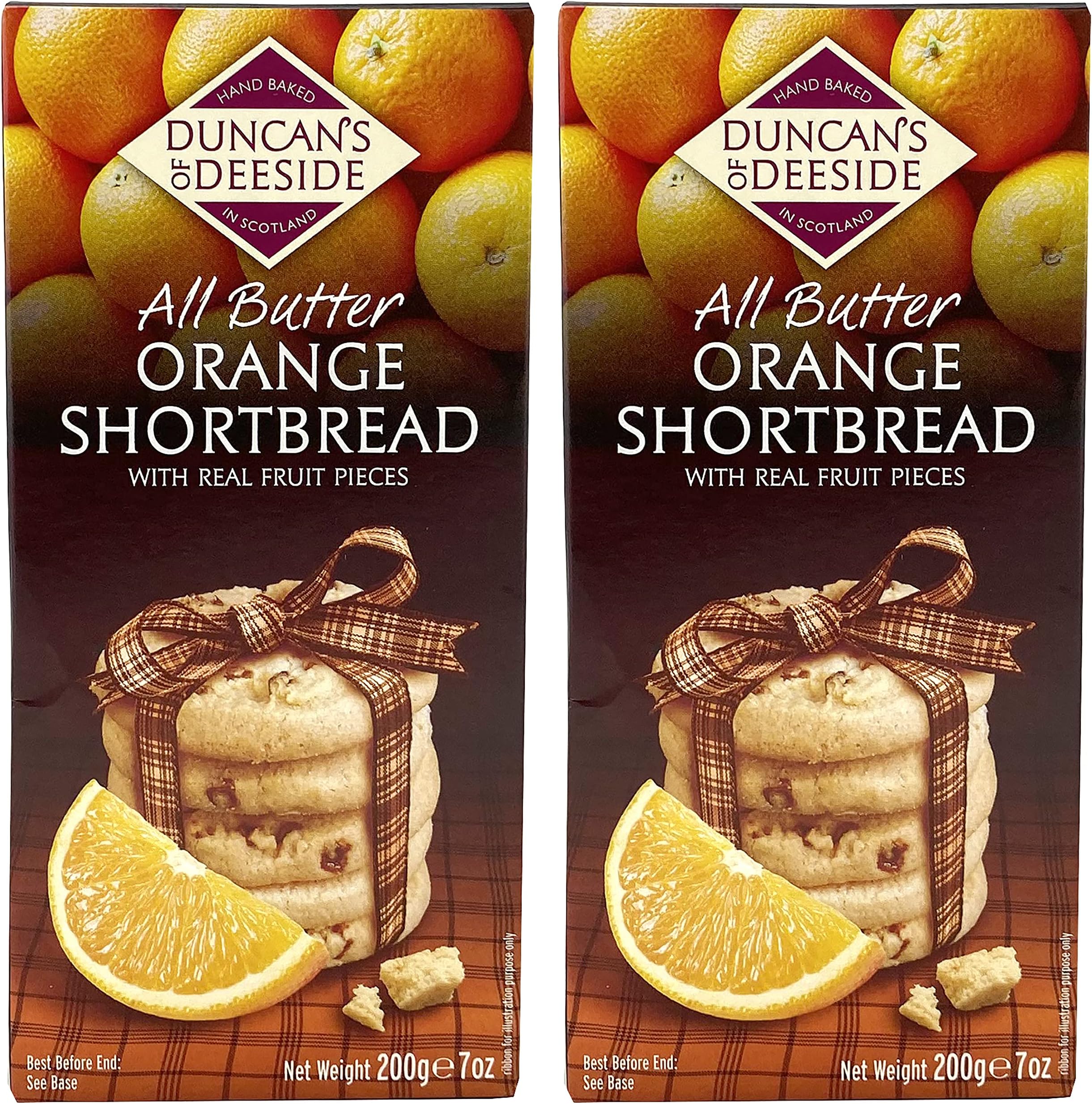 Duncan's of Deeside Duncan’s of Deeside Orange Shortbread Cookies Pack of 2 – Orange All Butter Shortbread, Butter Cookies