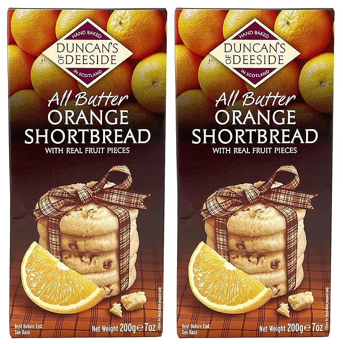 Amazon - Duncan’s of Deeside Duncan’s of Deeside Orange Shortbread Cookies Pack of 2 – Orange All Butter Shortbread, Butter Cookies