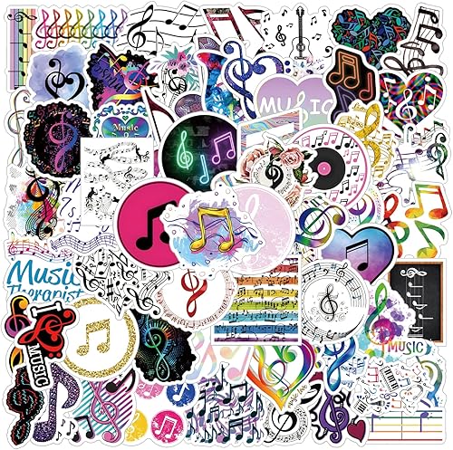 Miniatura 10 de 200 PCS Musical Note Stickers Cartoon Aesthetic Waterproof Vinyl Sticker for Water Bottle Laptop Phone Scrapbooking Journaling Gifts for Adults