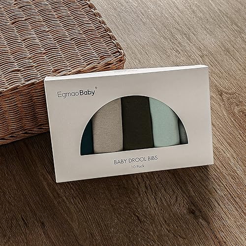 Miniatura 8 de Paquete de 10 baberos de algodón a presión para bebé niño y niña, baberos súper suaves para dentición y alimentación