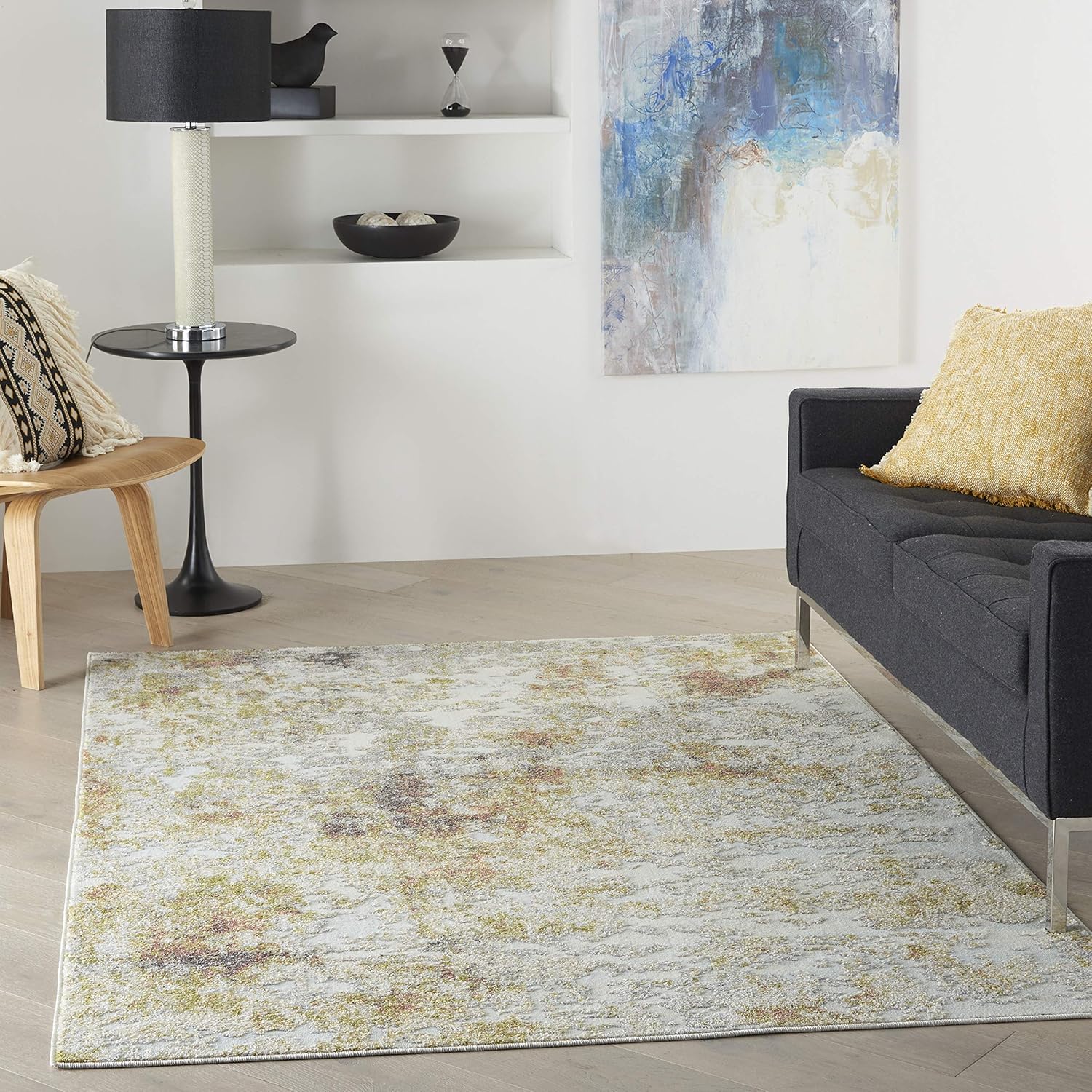 Nourison Home Trance Multicolor 6'6" x 9'6" Area Rug - Easy Clean, Non Shedding, Bed Room, Living Room, Dining Room, Kitchen (7' x 10')