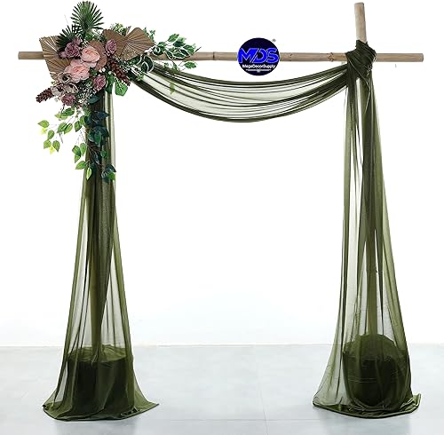 Miniatura 2 de MDS - Paquete de 1 panel (30 pulgadas de ancho x 20 pies de largo) para arco de boda, cortina de gasa transparente para boda, ceremonia, recepción,