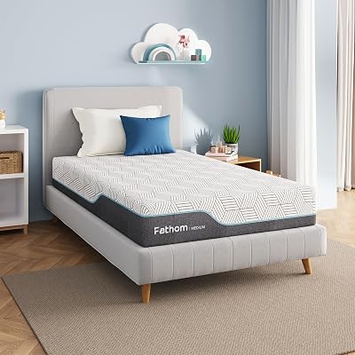 FATHOM Medium Twin XL Mattress 10 Inch Memory Foam Mattress Bed in a Box for Back Pain Relief and Cool Sleep with Gel Foam and Removeable Fiberglass Free Cover, CertiPUR-US Certified