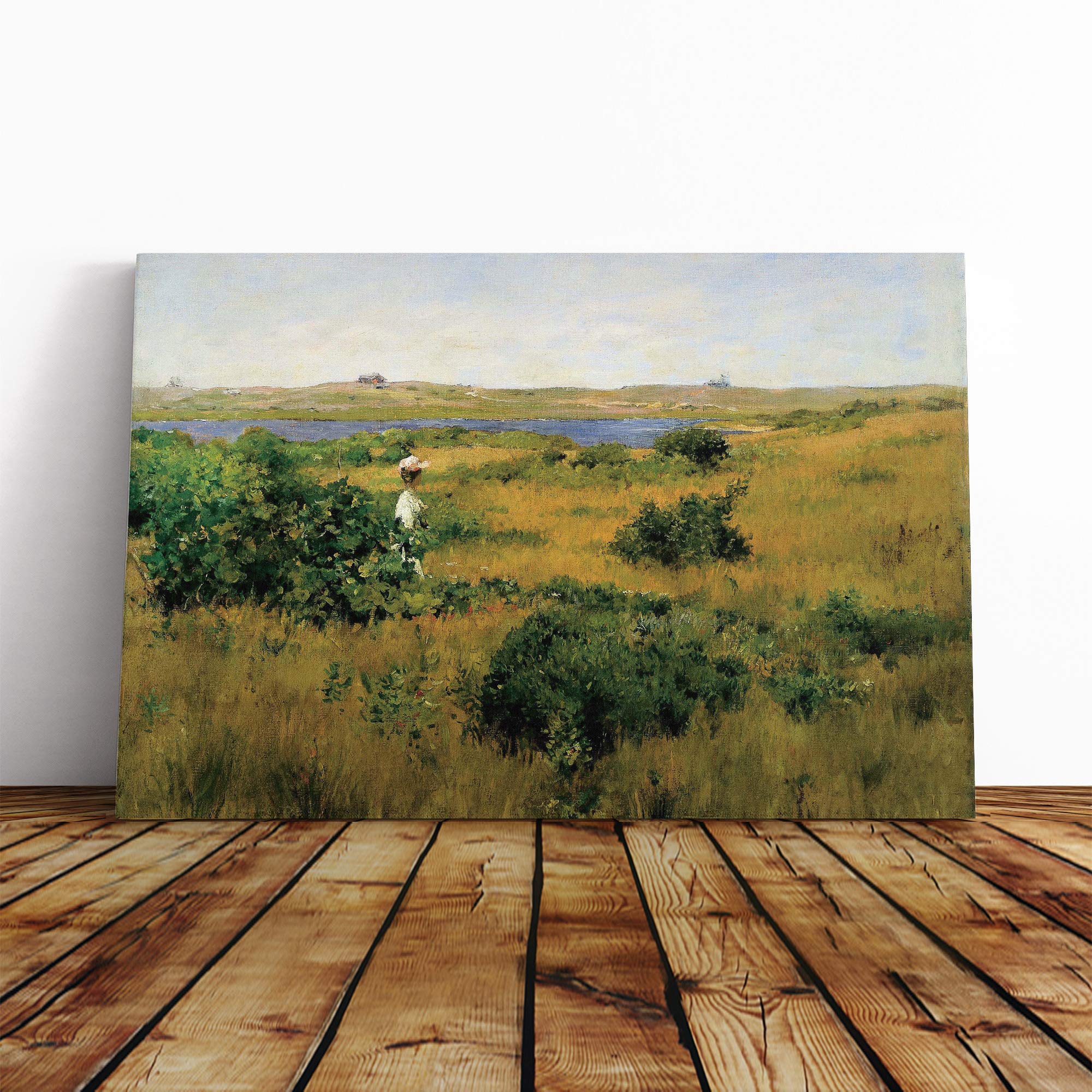 William Merritt Chase Summer at Shinnecock Hills Canvas Print | Gallery Wrapped 30mm Frame Wall Art | 24x16 inches | Ready to Hang | Modern Landscape Picture | Living Room Bedroom Lounge Office