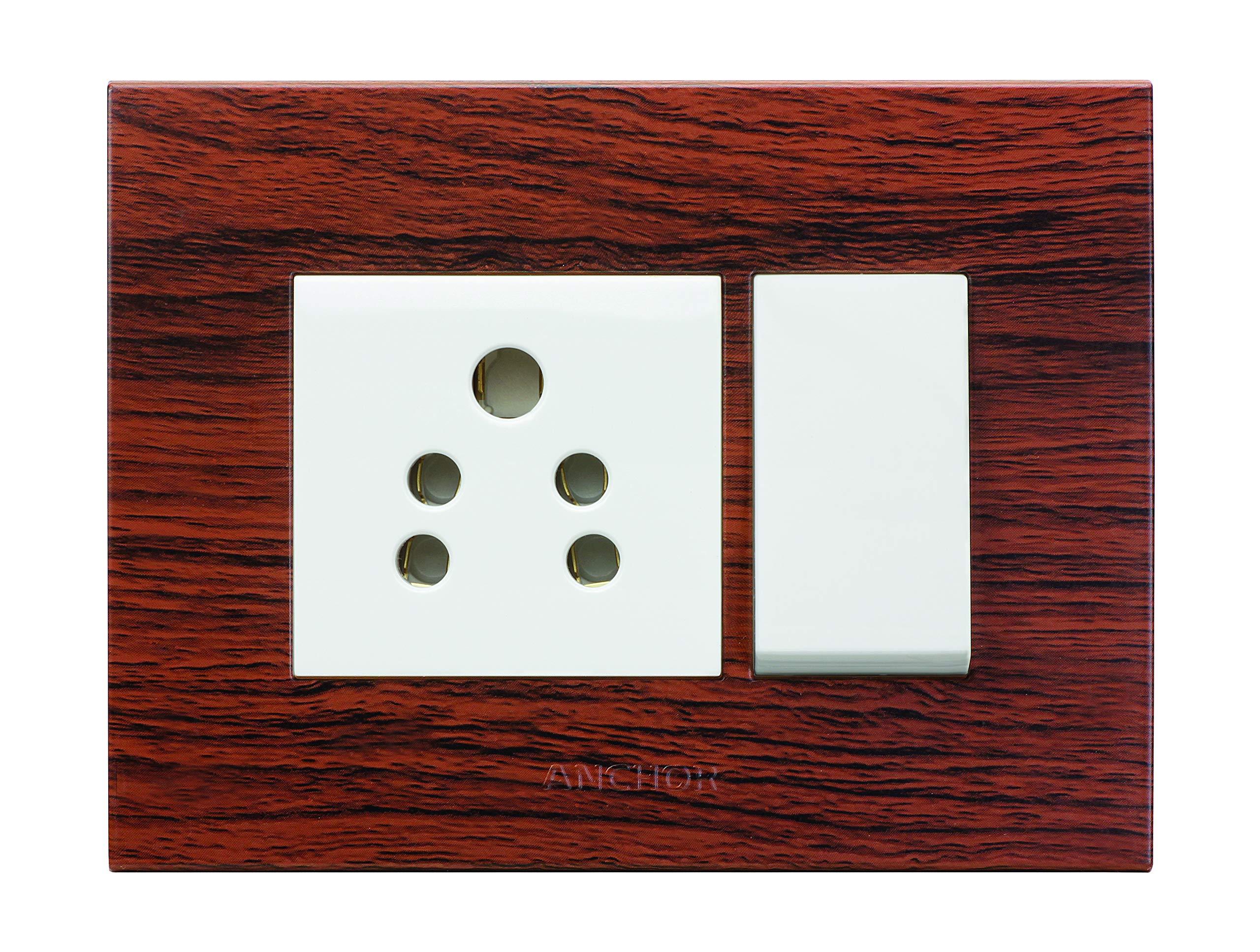 ANCHORby Panasonic 65903WCH Penta Modular 3M Polycarbonate Gina Plate (Chocolate Hardwood, Pack of 5)