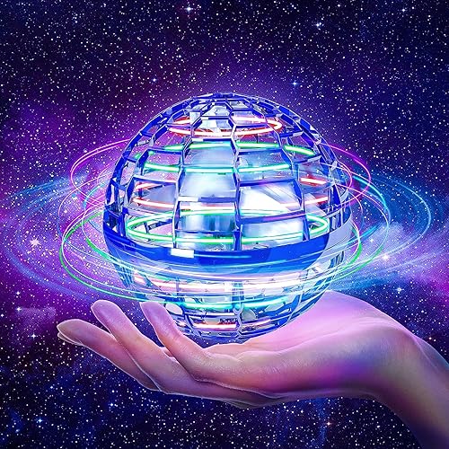 ALKNOT Juguetes de bola voladora, bola flotante de orbe voladora, juguetes giratorios de 360, mini dron Flyorb juguete con luz RGB incorporada, ALKNOT Juguetes de bola voladora, bola flotante de orbe voladora, juguetes giratorios de 360, mini dron Flyorb juguete con luz RGB incorporada,