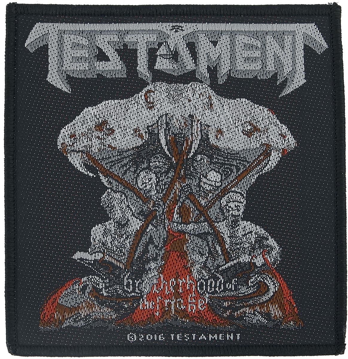 Testament Brotherhood of the Snake Patch Thrash Metal Band Woven Sew On Applique, Black, 9cm x 10cm