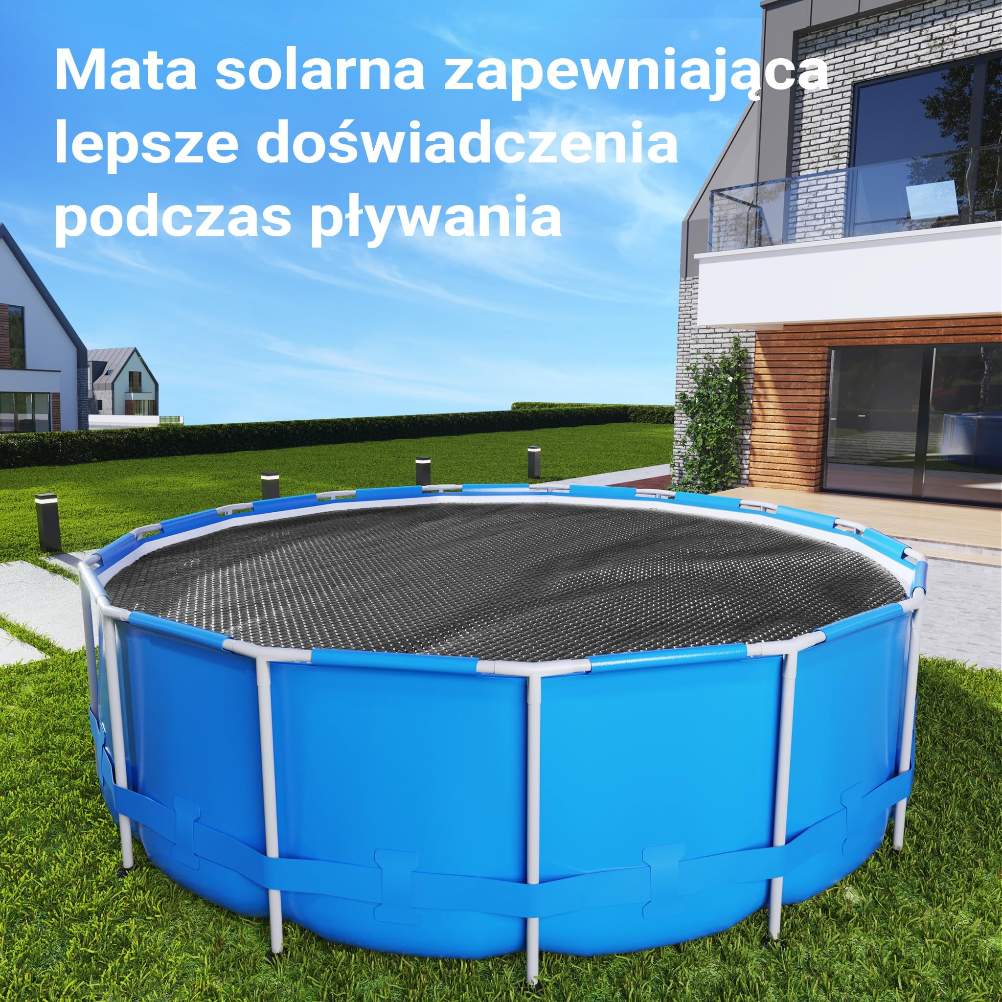 Wiltec Folia solarna do basenu Ø 3,6 m, czarna, ogrzewanie basenu z folii PE o grubości 120 µ, pokrywa basenowa plandeka basenowa folia solarna okrągła