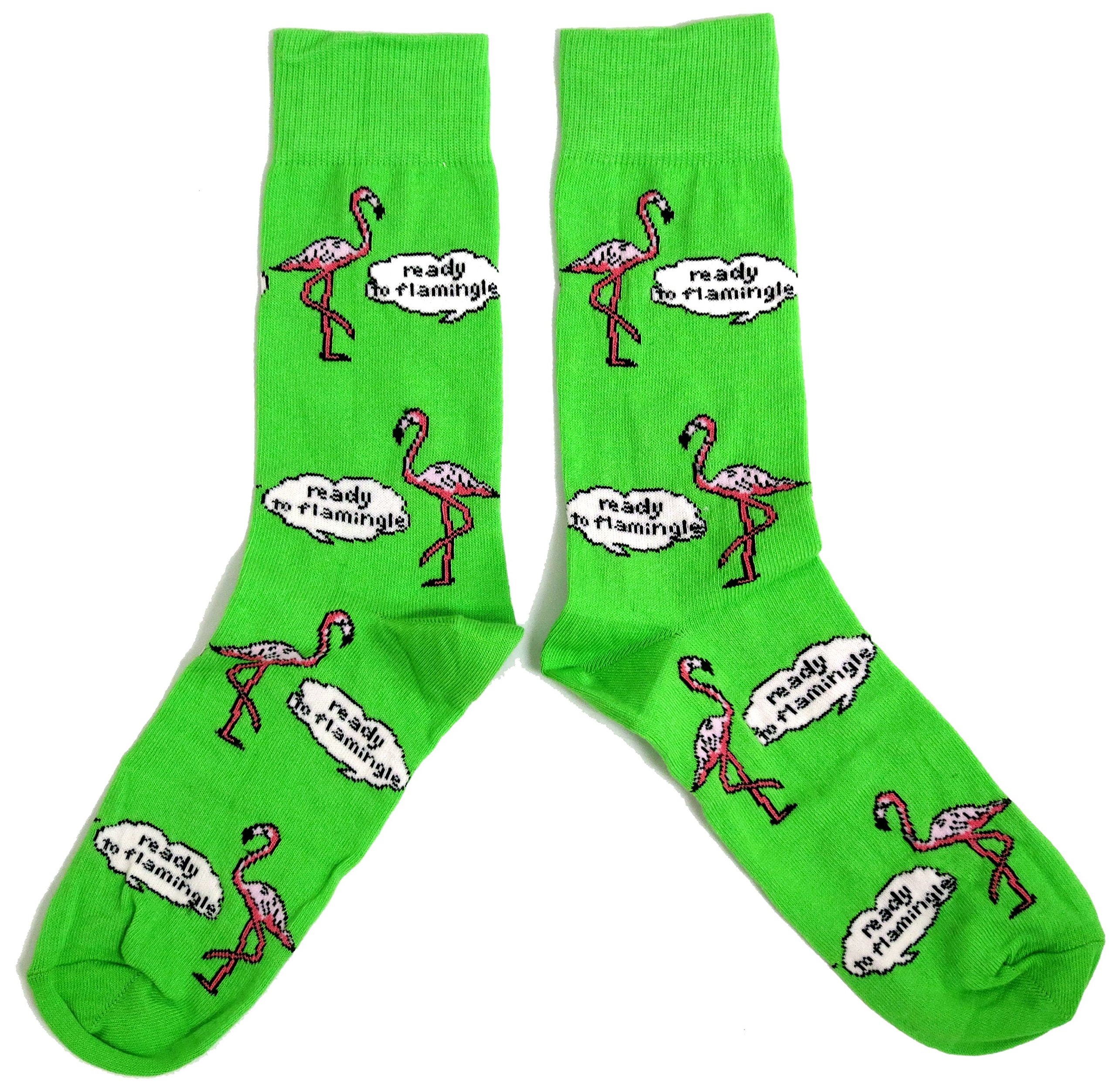 Sock Shack Men's Multicoloured Ready To Flamingle Flamingo Novelty Fun Socks Uk 6-11 / Eur 39-45 / Usa 7-12