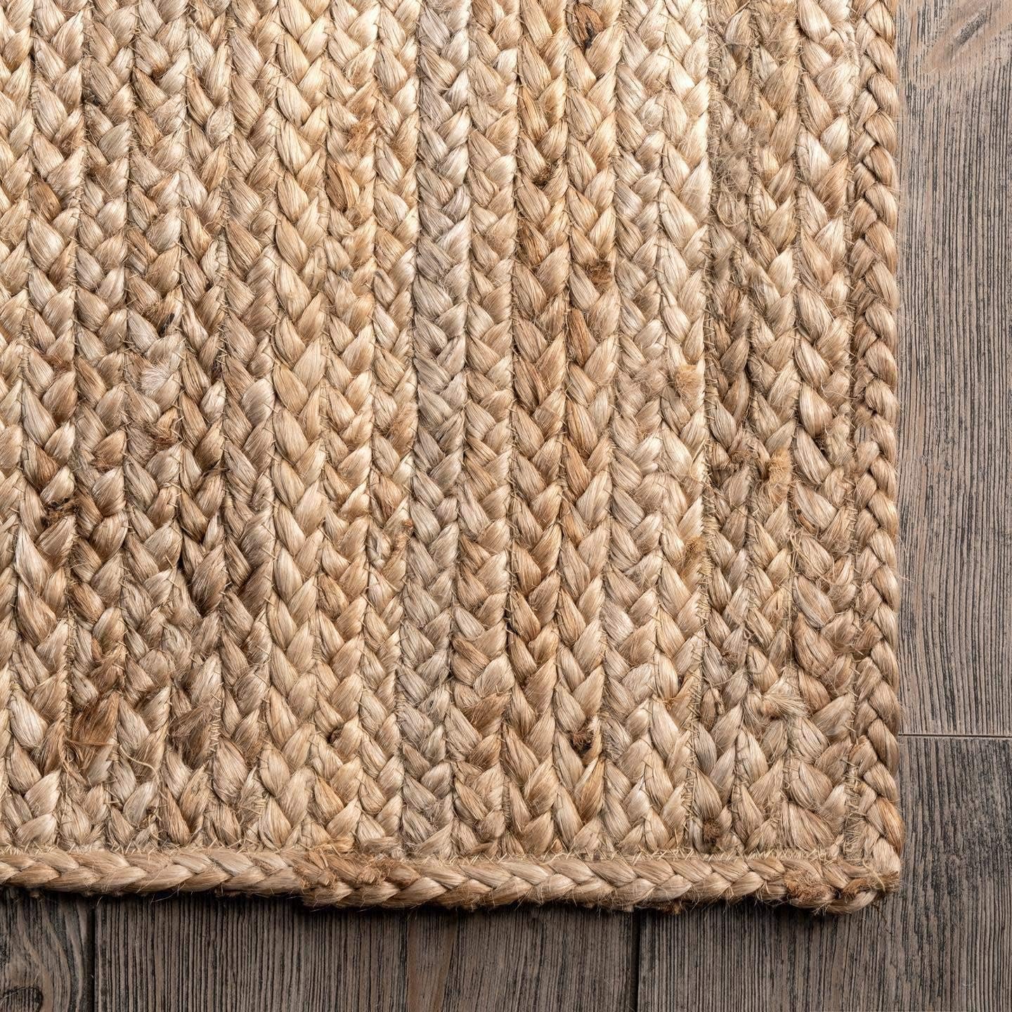 Tapis en jute naturelle tressé, fait à la main, décoration d'intérieur, salle à manger, salon, paillasson ovale (150 cm x 240 cm)
