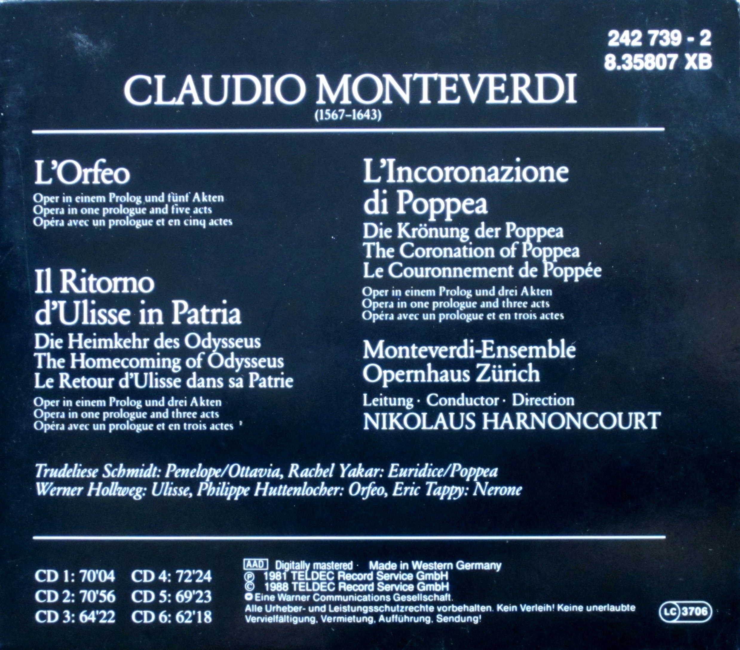 L'Orfeo, Ulisse, Poppea