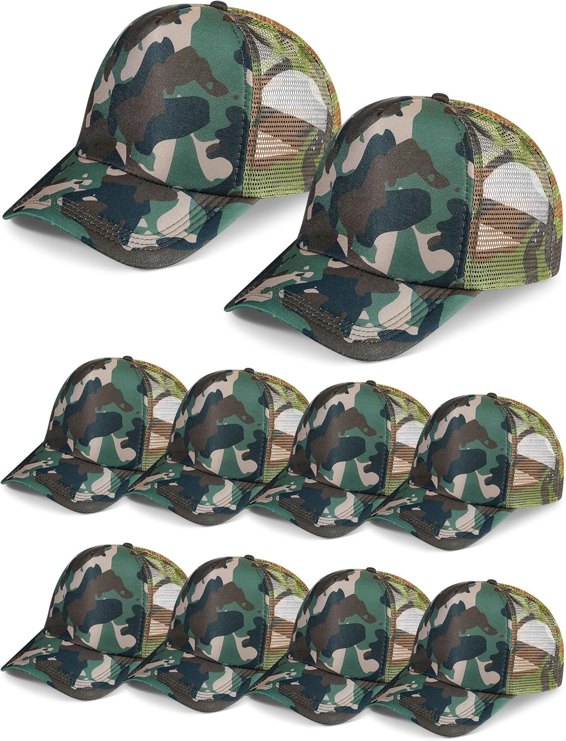 10 Pcs Sublimation Blank Trucker Hats Bulk Mesh Baseball Cap Polyester Mesh Trucker Hat for Men and Women