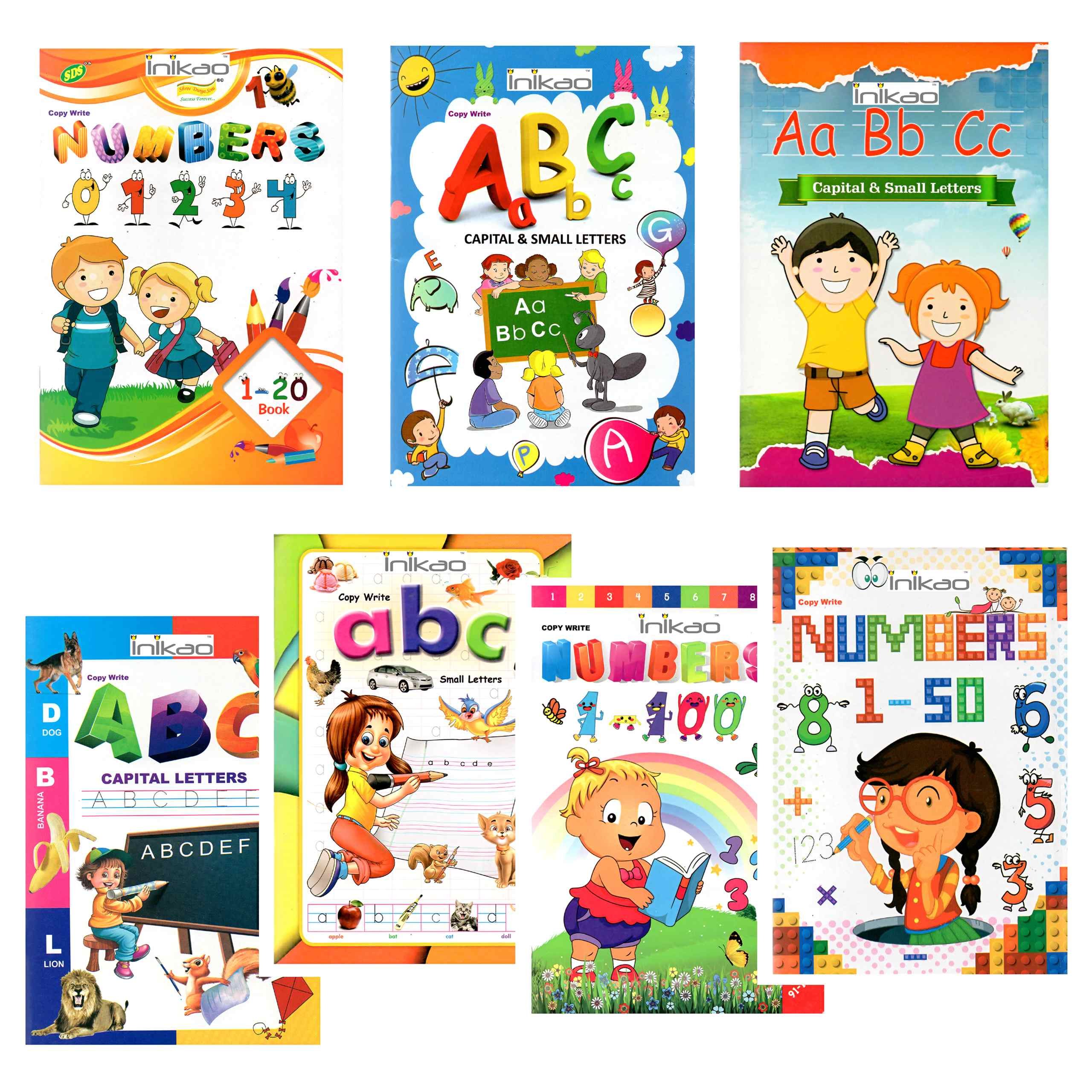 Copy Writing Practice Book Set of 4 in English for children ; Hand Writing Improvement Worksheet Books for Play School Kids