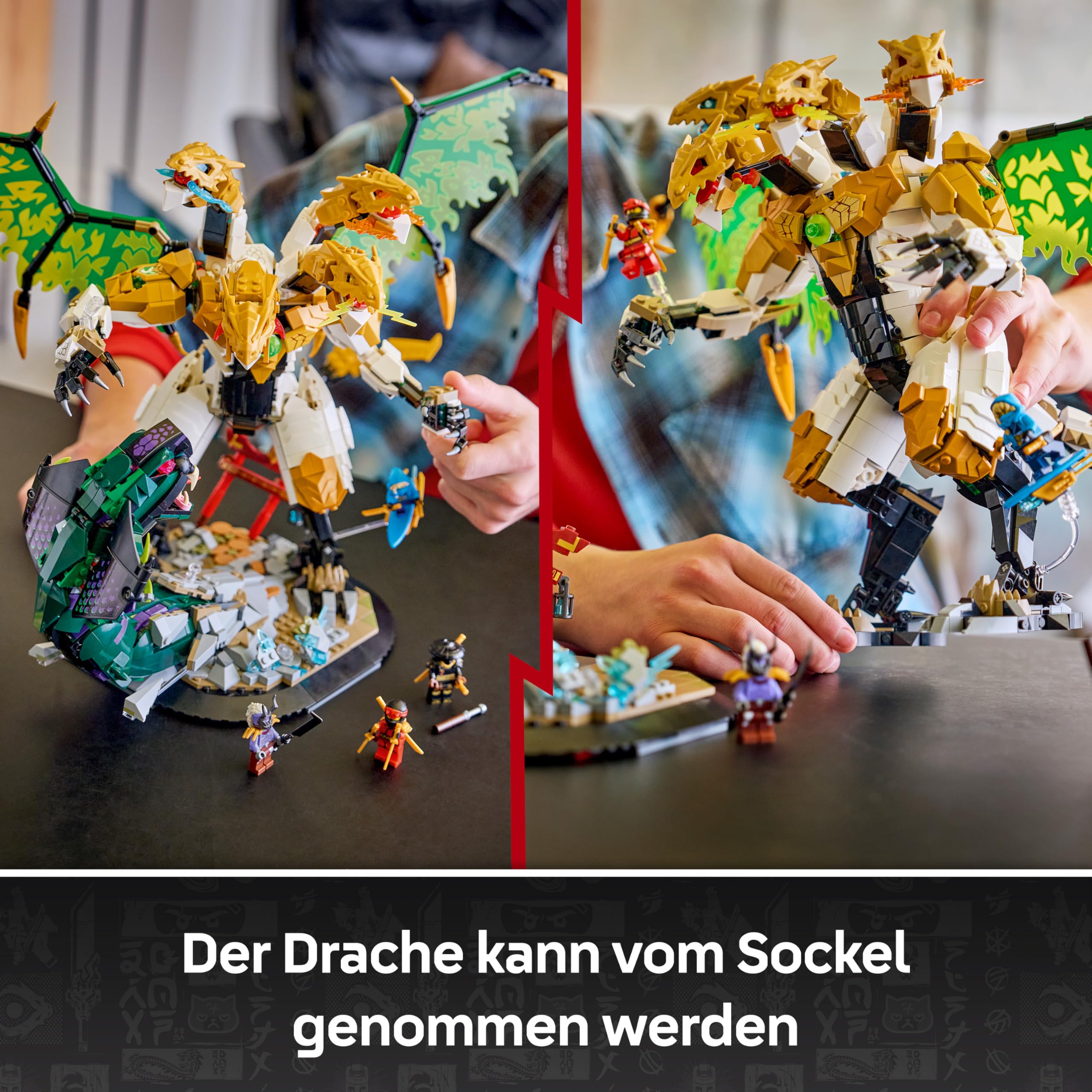LEGO NINJAGO Duell mit dem Ultradrachen - Spielzeug mit 4-köpfiger Actionfigur, Schlange & 4 Minifiguren mit Katanas - Kinderzimmer Deko - Geschenk für Jungen ab 12 Jahren und Teenager-Fans - 71872