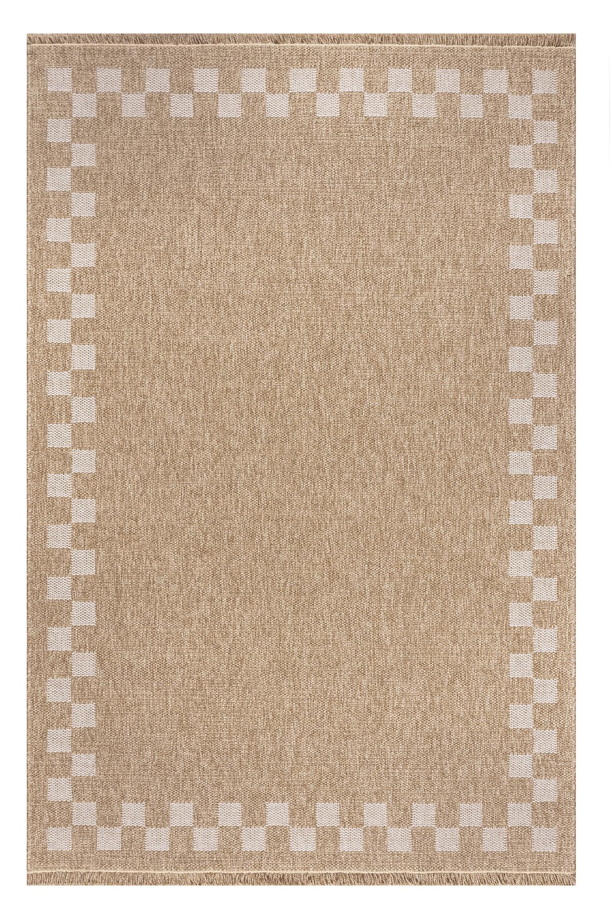 Fibra Natural Krem Halı Kilim Salon Oturma Odası Yolluk Yatak Odası Koridor Halısı A0705A, 50 x 80