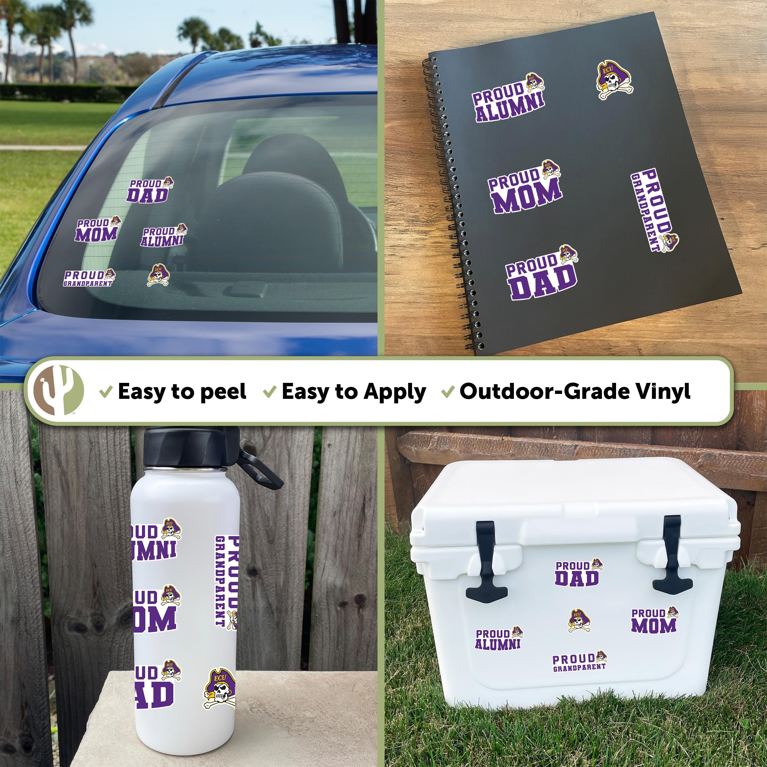 Desert Cactus ECU East Carolina University Sticker Sheet – Vinyl Decals For Laptop, Car, Water Bottle, Made In USA - View #7