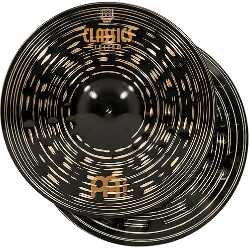 Meinl 15" Hihat (Hi Hat) Cymbal Pair - Classics Custom Dark - Made in Germany, 2-YEAR WARRANTY (CC15DAH)