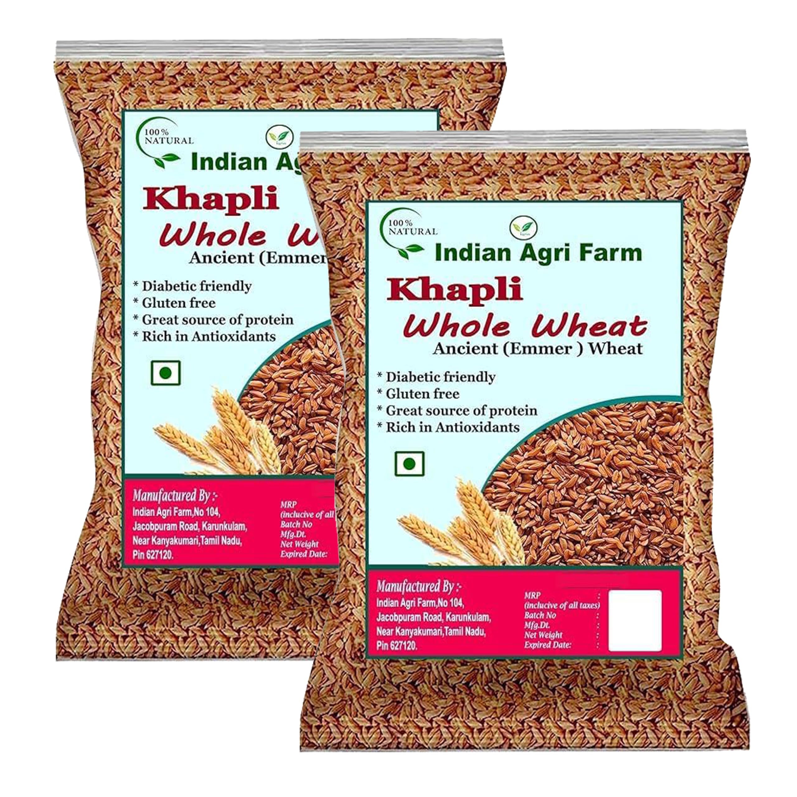 Iagrifarm Khapli Wheat/Emmer Wheat (Long Grain) - 1 kg - Low Gluten, Glycaemic Index (GI) (B0C8ZKXF8B) Amazon Price History, Amazon Price Tracker