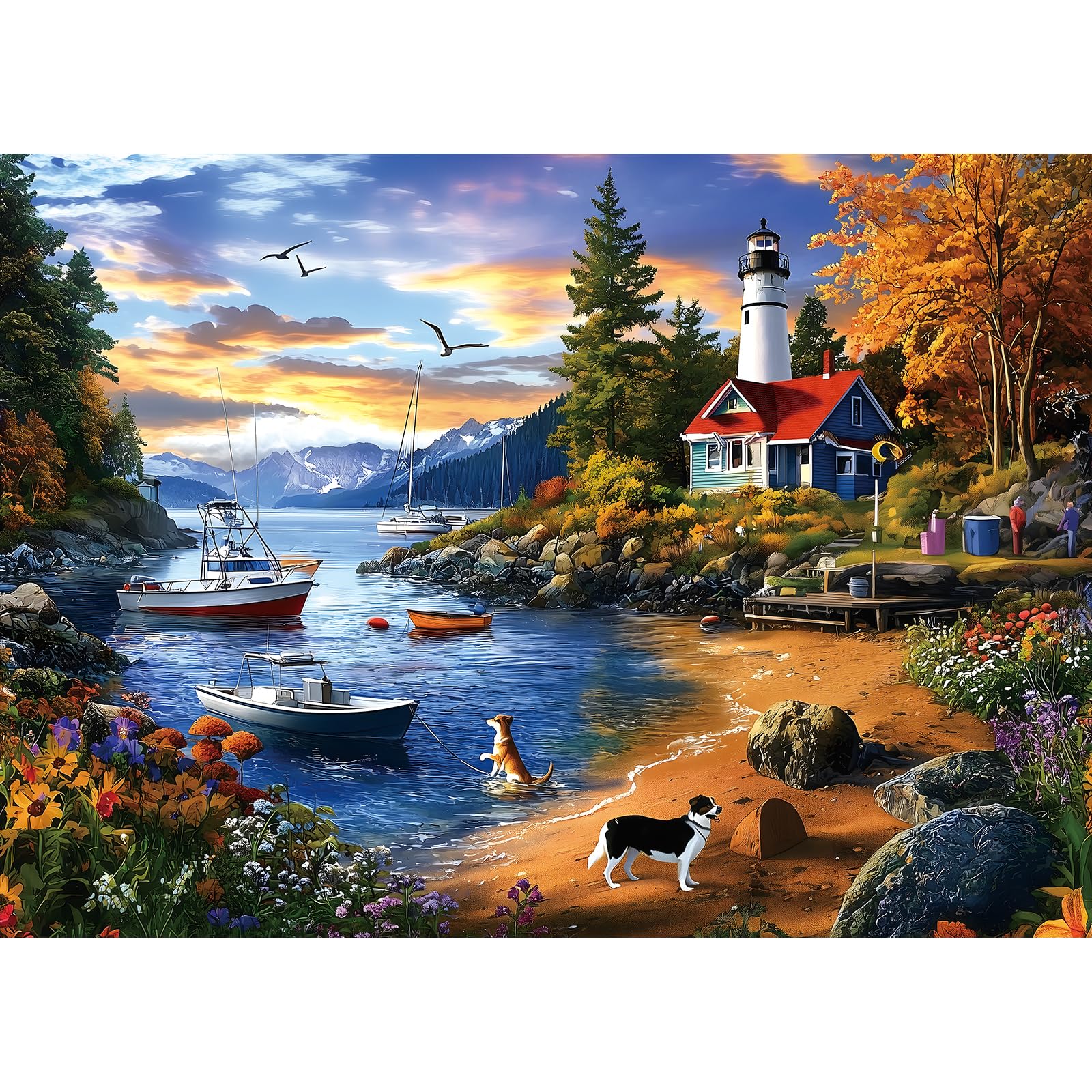 TileJoy 1000 Piece Puzzle for Adults, Jigsaw Puzzles with Scenic Cabin, Funny Puzzle, Nature Theme for Seniors and Adults, Fun and Challenging Home Decor Birthday Party Gift 27.5" x 19.7"