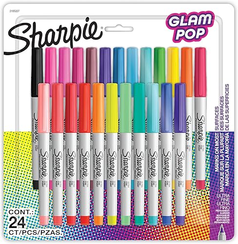SHARPIE Glam Pop - Marcadores permanentes, juego de marcadores de punta ultrafina, rellenos de calcetines, suministros de arte, regalos para disponible en Yaxa Peru