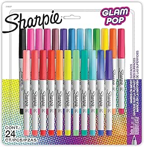 Sharpie Glam Pop Permanent Markers Ultra Fine Point Assorted Colours