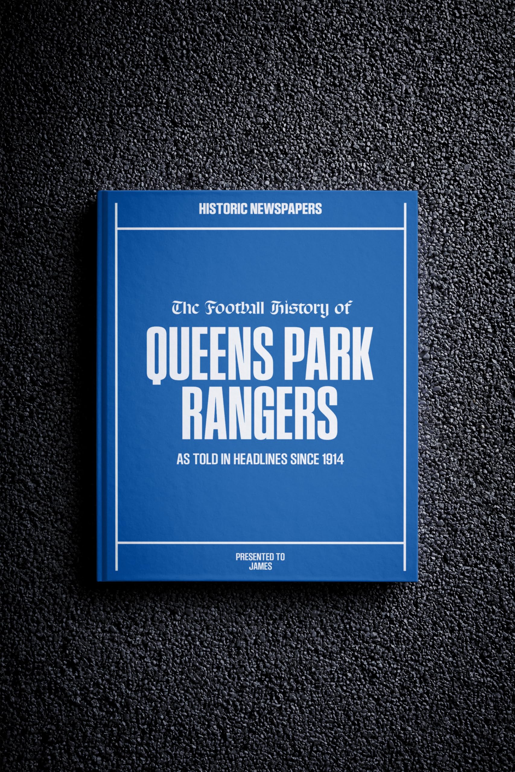Historic Newspapers QPR | Personalised Football Gift | Name Printed on Cover | Football History Book Through Newspapers | Football Gifts for Boys | Birthday Present for Him | Personalised Gift for Men — image 1