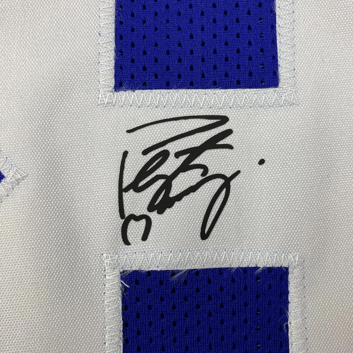 Facsimile Autographed Peyton Manning Indianapolis Blue Reprint Laser Auto Football Jersey Size Men's XL