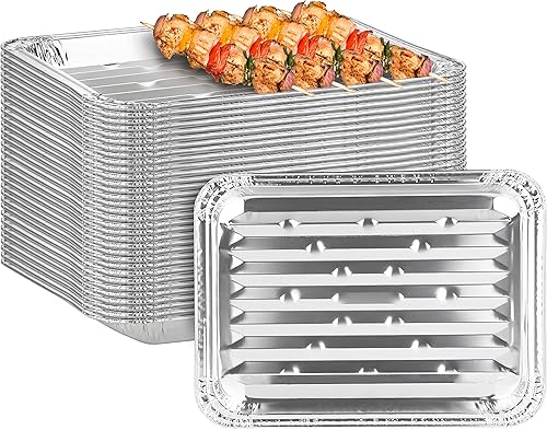 Miniatura 7 de Party Bargains Sartenes de aluminio para asar, paquete de 12, sartenes desechables resistentes para cocinar, asar, barbacoa, picnic (máximo 464.0 F)