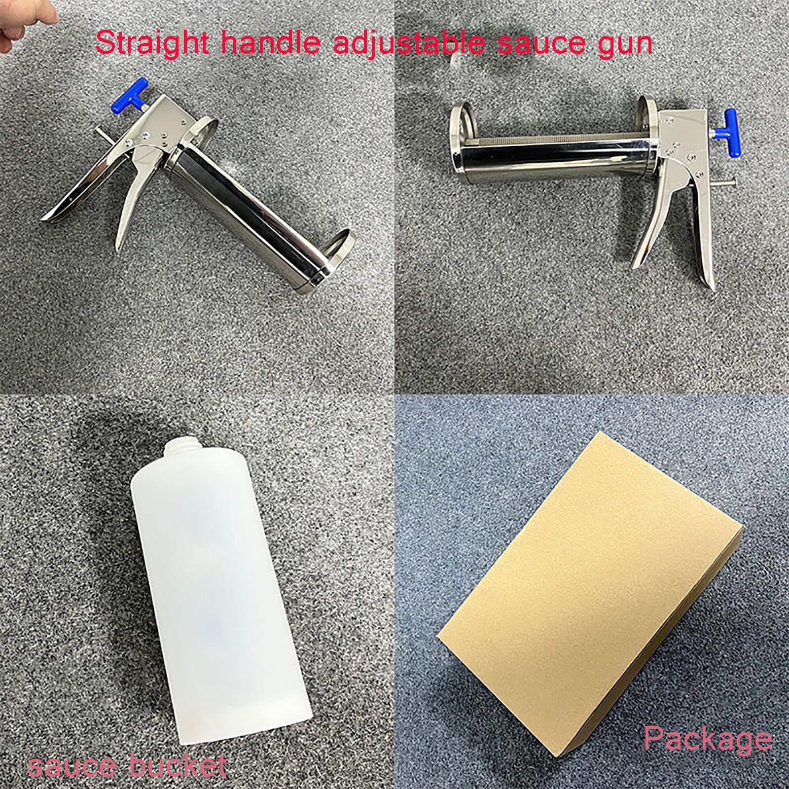 Pistolet do sosów pomidorowych, dozownik do sosu burgerowego z butelkami wyciskanymi, dozownik sosów sałatkowych, regulowana kontrola sosu, stal nierdzewna o grubości 1,2 mm do kuchni