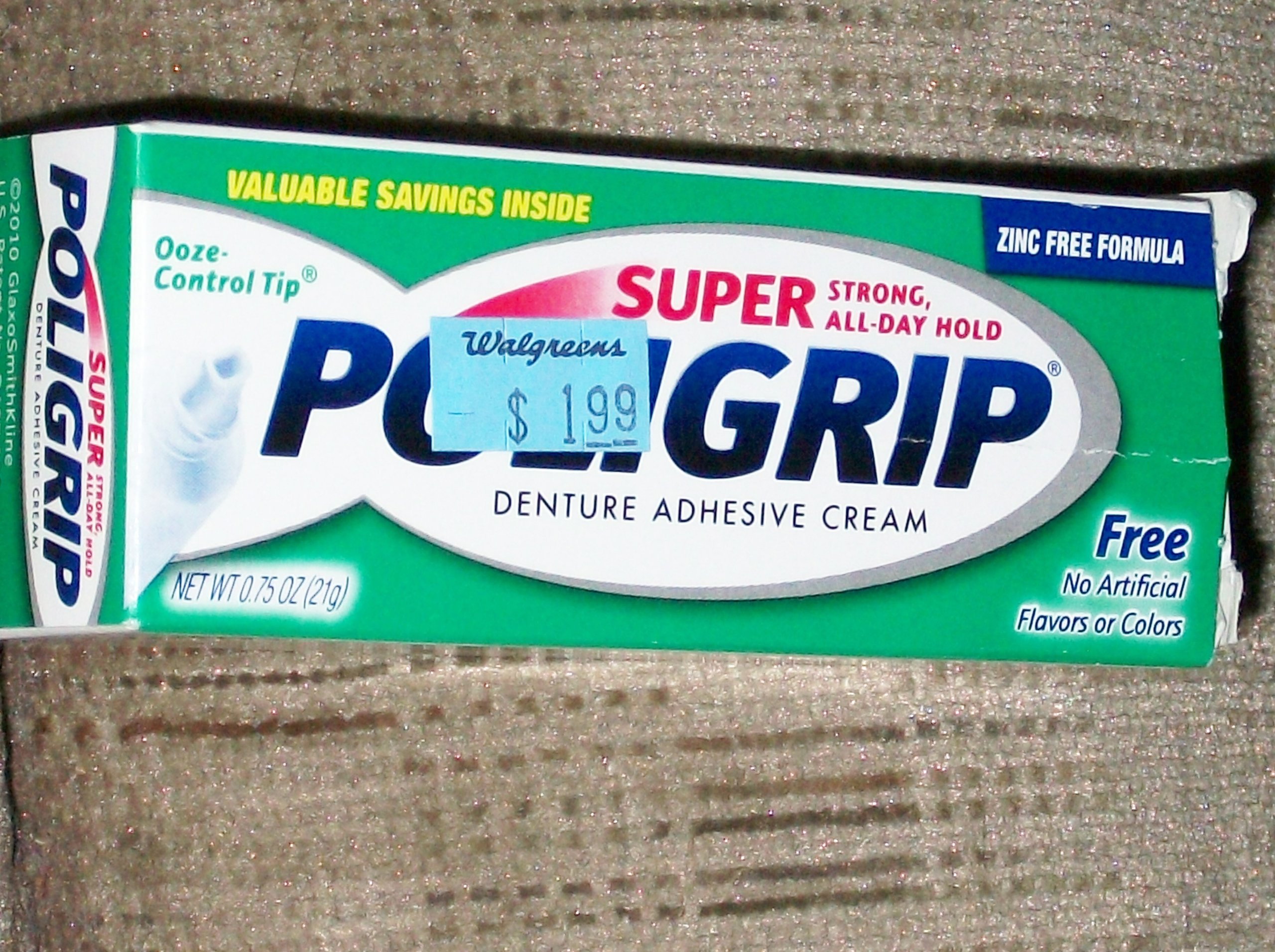 Super PoliGrip Denture Adhesive Cream, Free, .75 oz.-image-12