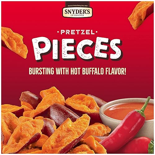 Miniatura 4 de Snyder's of Hanover Piezas de pretzel, ala de búfalo caliente, 3.25 onzas, 6 unidades