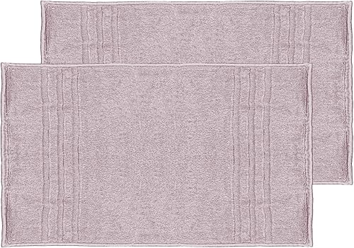 Mosobam Alfombra de baño de algodón de bambú de lujo de 1000 GSM, 20 x 34 pulgadas, color lavanda Aura, juego de 2, color morado
