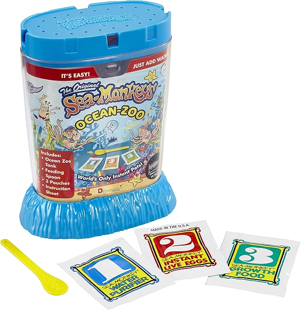 BANDAI The Original Sea Monkeys - Ocean Zoo - Grow Your Own Pets Science Kit- Includes Eggs, Food, and Water Purifier, Color May Vary