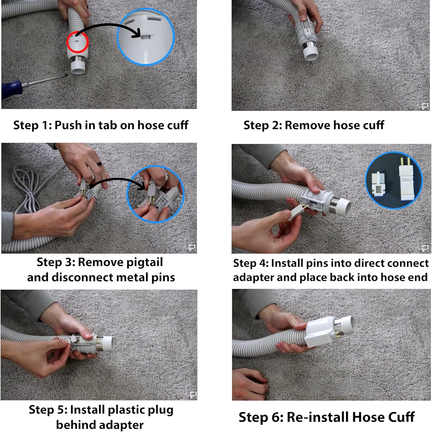 Premium 35 ft Universal Central Vacuum Hose Kit, Wessel Werk Power Nozzle, Pigtail Connection, Universal Premium Prolux Central Vacuum Kit