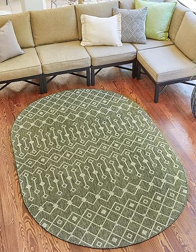 Vista 257 de Unique Loom Alfombra Colección enrejado Marroquí Celosía Transicional Interior y Exterior, Polipropileno Gris carbón/natural