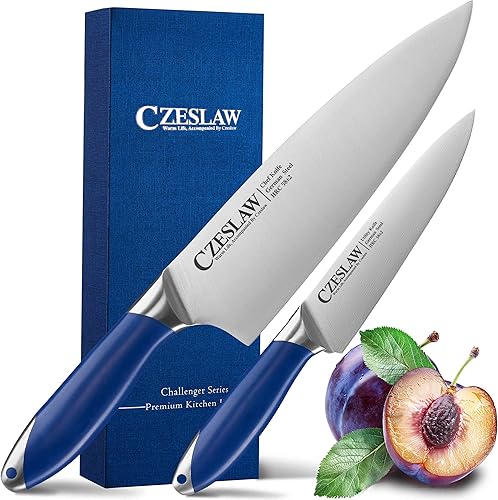 Cuchillo de chef 2 piezas, cuchillo de chef de 8 pulgadas y cuchillos de cocina de 5 pulgadas, cuchillo de chef japonés profesional afilado, forjado