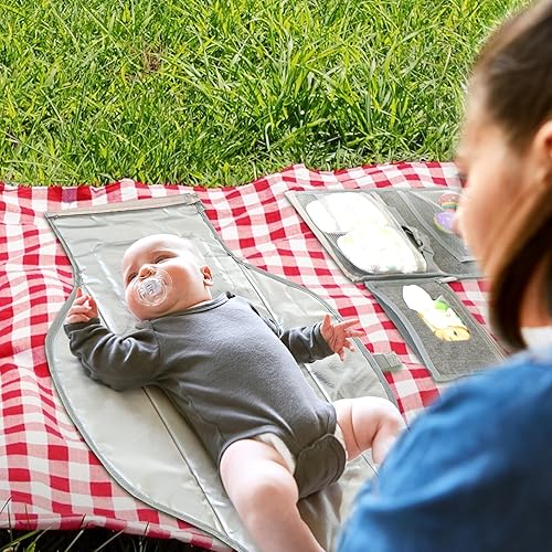 Miniatura 9 de Cambiador portátil para bebé, cambiador de pañales de viaje para recién nacido, cambiador de pañales grande impermeable, estación de cambio de