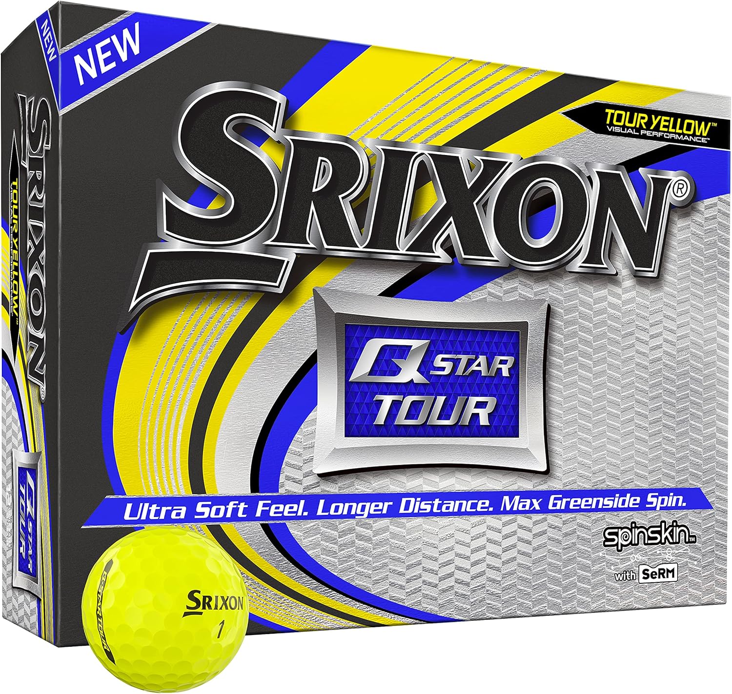 Srixon Q-Star Tour 3 Golf Balls, Yellow (One Dozen)